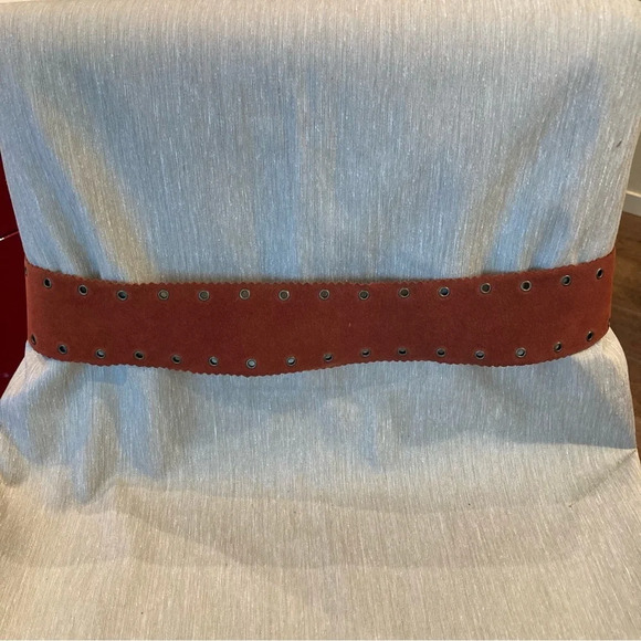 ACCESSORIUM Sz 34/85 Suede  Pumpkin Colourway Made In Canada Belt - Picture 7 of 10